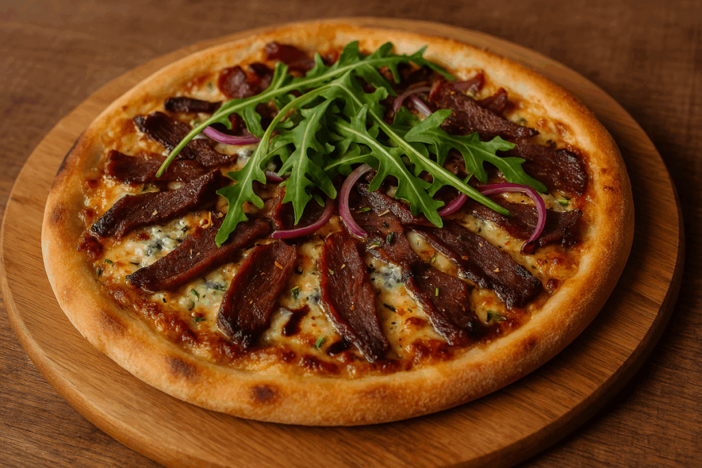 Pizza ya mogwapa ka Cheese ya Bulu le Jamo ya Fiki